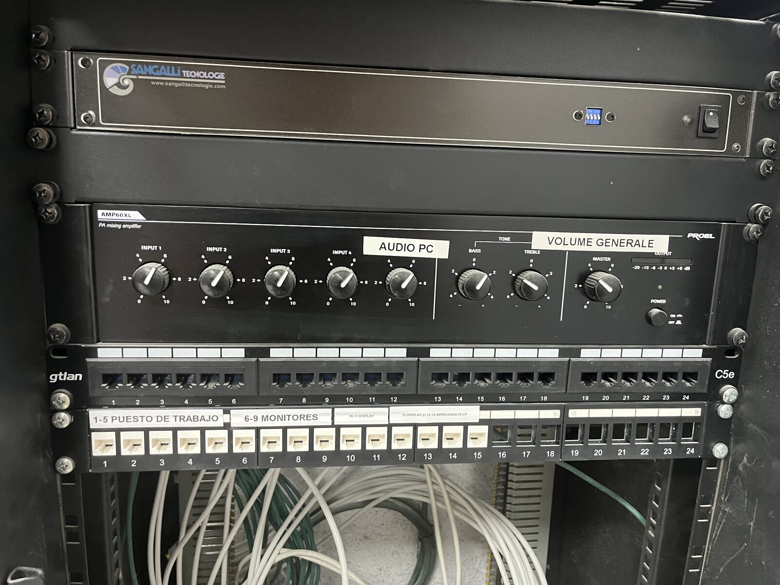 Rack de datos y audio